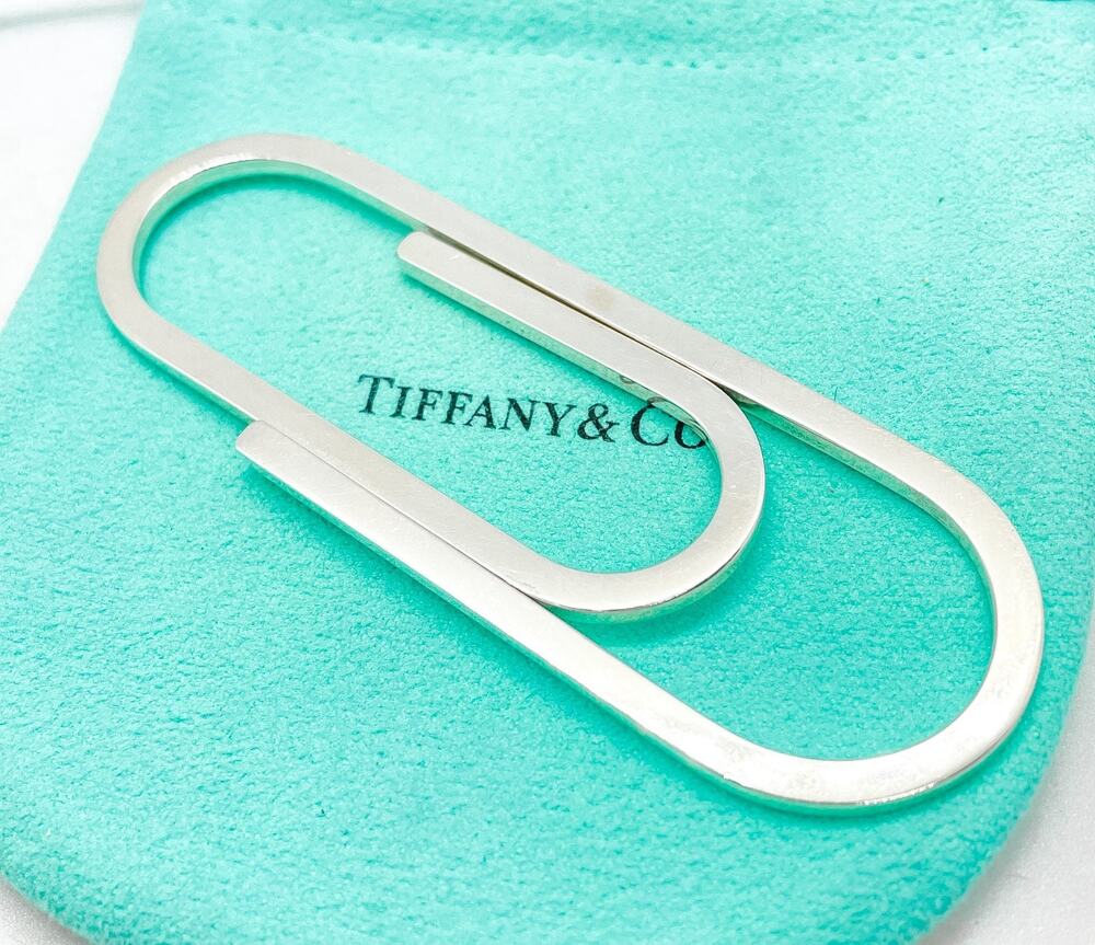 Tiffany & Co. Large Sterling Silver Paperclip Money Clip Holder 3.25"